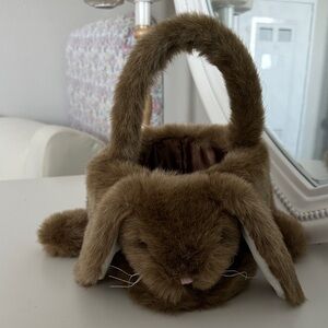 Easter Brown Bunny Plush Basket for Kids